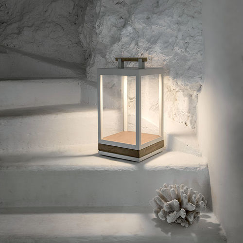 Lampe de table - Carré - Ethimo - en métal / en teck / contemporaine