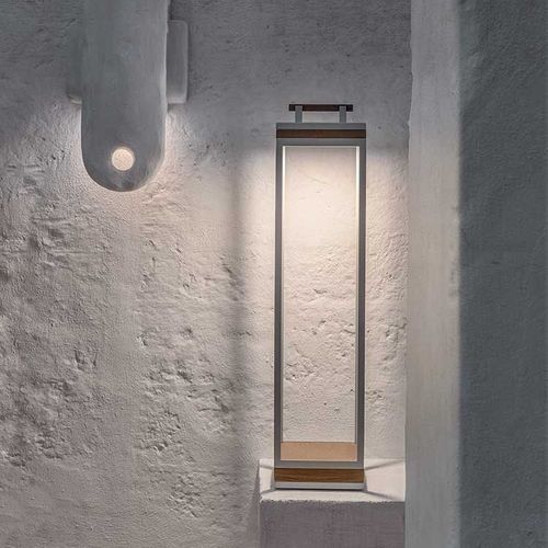 Lampe de sol - Carré - Ethimo - en métal / en teck / en PVC