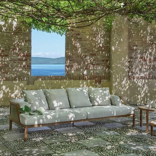 Canapé contemporain - Grand Life - Ethimo - de jardin / en tissu acrylique / en corde