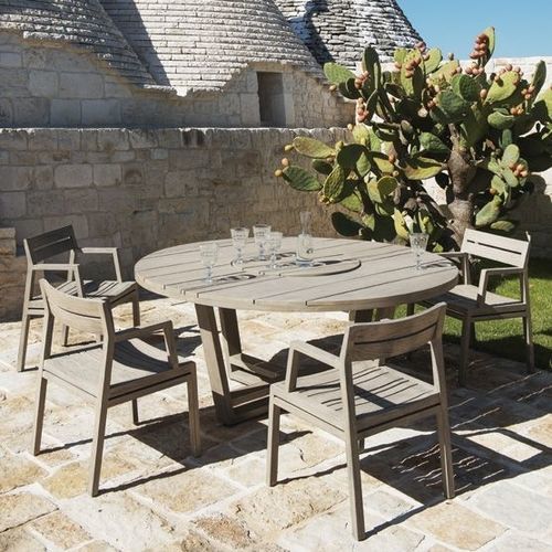Table à manger contemporaine - Costes - Ethimo - en teck / avec piètement en teck / rectangulaire