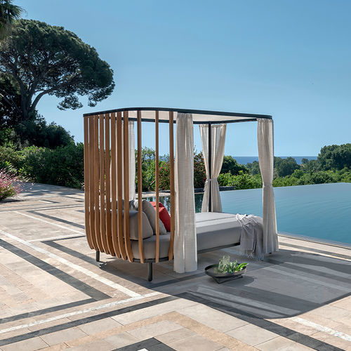 Lit de jardin à baldaquin - Swing - Ethimo - double / contemporain / écolabel FSC