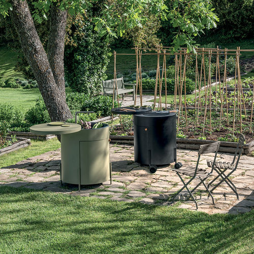 Meuble évier en bois - Phil - Ethimo - en acier / sur pieds / pour jardin