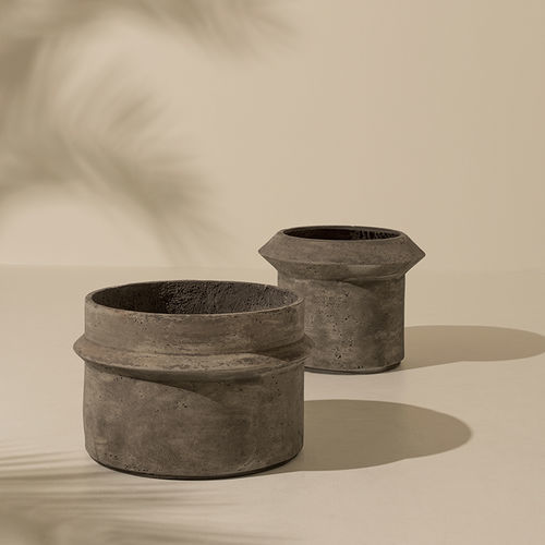 Jardinière en béton - Bulbi : Dahlia - Ethimo - ronde / contemporaine / grise