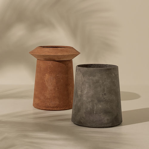 Pot de jardin en ciment - Bulbi  - Ethimo - rond / résidentiel / gris