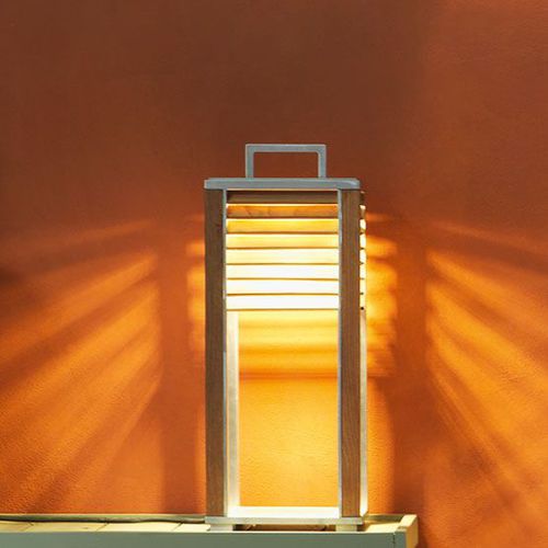 Lampe de table - Ginger - Ethimo - en aluminium / en teck / contemporaine