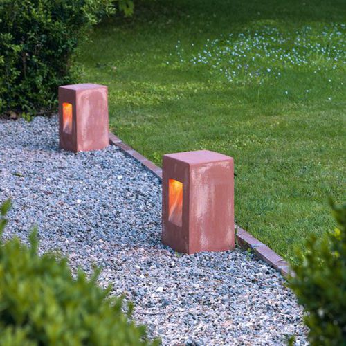Borne d'éclairage de jardin - Step - Ethimo - contemporaine / en terracotta / à LED