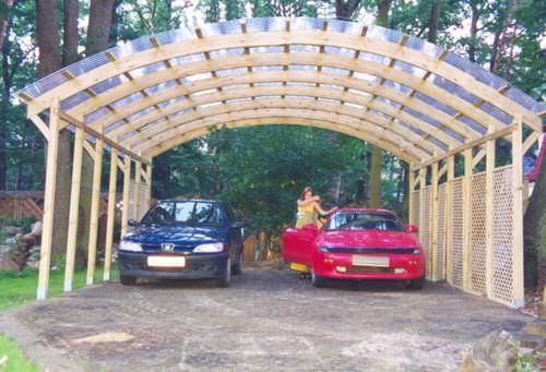 Abri de voiture en PVC - CONWY  - EcoCurves - en bois