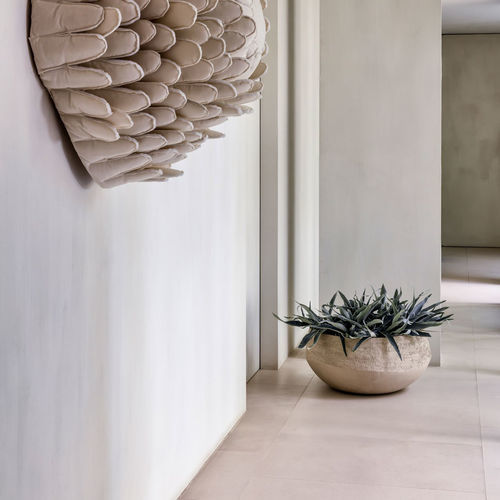 Jardinière en terracotta - ATLANTIS NATURAL - DOMANI - ronde / contemporaine / blanche