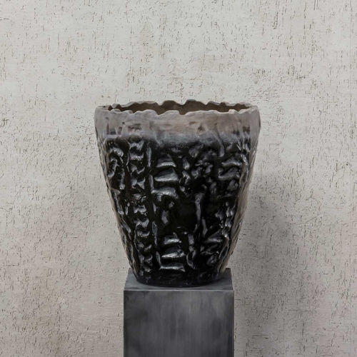 Pot de jardin en terracotta - LUANDA : OLV - DOMANI - rond / résidentiel / noir