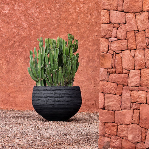 Jardinière en terracotta - VIENNA - DOMANI - ronde / contemporaine / noire