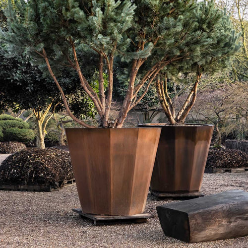 Jardinière en acier COR-TEN® - COPENHAGEN - DOMANI - contemporaine / marron