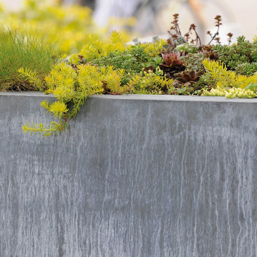 Pot de jardin en zinc - COLUMN - DOMANI - carré / résidentiel / gris