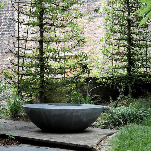 Jardinière en zinc - COOLTABLE - DOMANI - ronde / contemporaine / grise