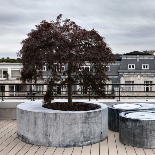 Jardinière en zinc - HZORB120 - DOMANI - ronde / contemporaine / grise
