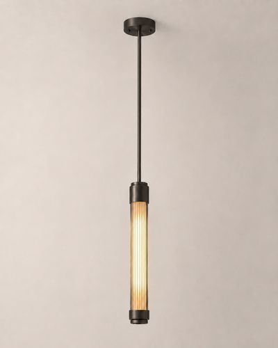 Suspension - KEMBLEFORD DROP LARGE - TEKNA - en laiton / en verre dépoli / vintage
