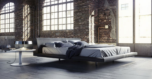 Lit double - JANE - QUEEN - MODLOFT - contemporain / tapissé / en pin