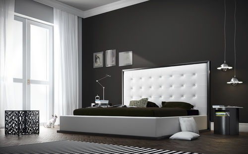 Lit double - LUDLOW - QUEEN - MODLOFT - contemporain / tapissé / en cuir