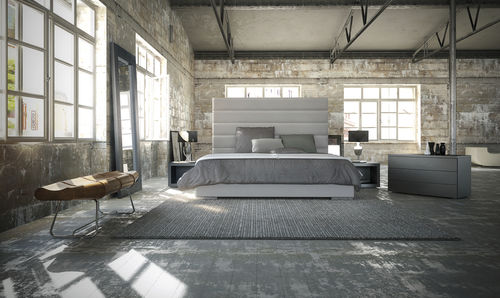 Lit double - PRINCE - QUEEN - MODLOFT - contemporain / avec tête de lit tapissée / en cuir