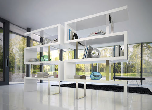 Bibliothèque contemporaine - PEARL - MODLOFT - en bois / blanche