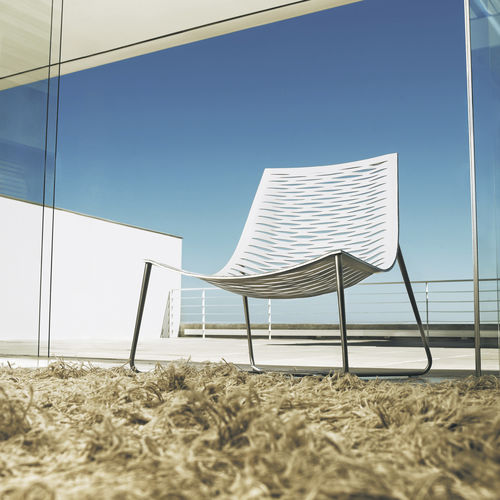 Chaise longue contemporaine - YORK - MODLOFT - en cuir / blanche