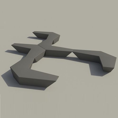 Banc public contemporain - BOOMERANG - URBASTYLE - en béton / modulaire