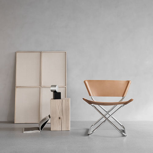 Chaise contemporaine - 801 - Engelbrechts - d'intérieur / en cuir / avec piètement en métal