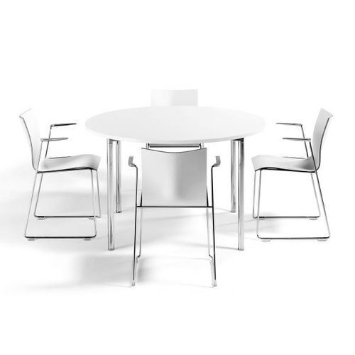 Table contemporaine - 1242 - Engelbrechts - aluminium / avec piètement en aluminium / elliptique