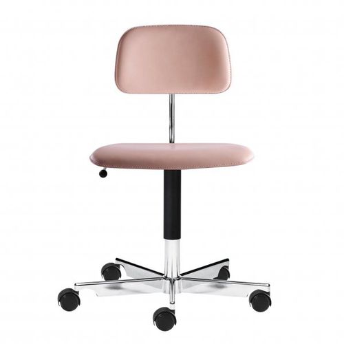 Chaise de travail en aluminium - 2050 - Engelbrechts - en cuir / pivotante / tapissée