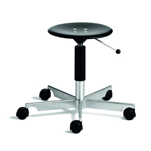 Tabouret de travail contemporain - 2532 - Engelbrechts - en satin / en cuir / en bois