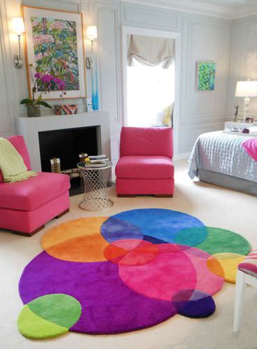 Tapis contemporain - BUBBLES    - Sonya Winner - à motif / en laine de Nouvelle Zélande / rond