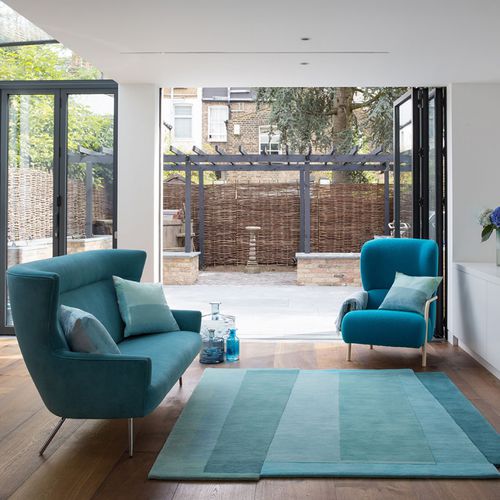 Coussin pour canapé - AQUA TEAL SEA  - Sonya Winner - carré