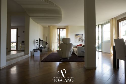 Parquet contrecollé - MONOPLANCIA TEAK 2 - Parchettificio Toscano Srl - en teck / huilé / à coller