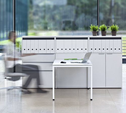 Armoire de classement basse - M1|1.1 - Vario - haute / en placage de bois / à tiroirs