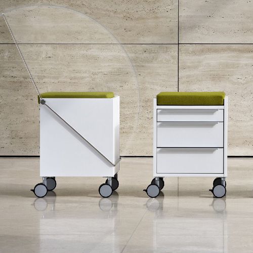 Caisson de bureau en métal - VERSA H  - Vario - en bois / à 3 tiroirs / à roulettes
