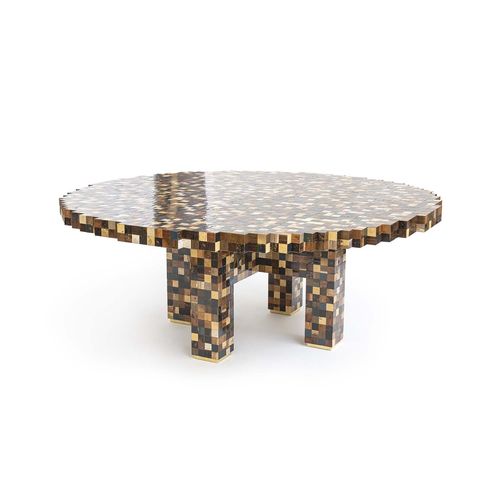 Table contemporaine - Waste waste - piet hein eek - en contreplaqué / avec piètement en laiton / avec piètement en bois laqué