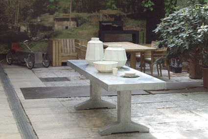 Table contemporaine - 2070 - piet hein eek - en zinc / rectangulaire