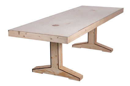 Table contemporaine - 1890 - piet hein eek - en bois / rectangulaire