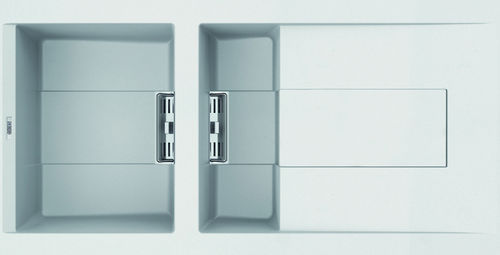 Évier 2 bacs - SMART 475 - ELLECI - avec égouttoir / en composite / encastrable