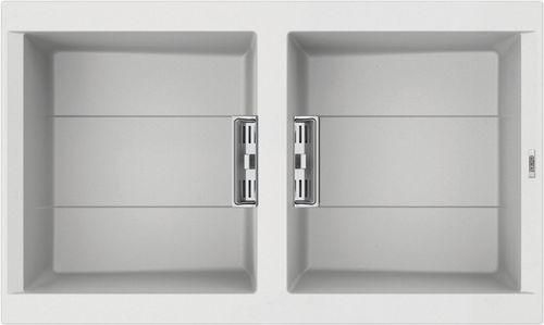 Évier 2 bacs - SMART 450 - ELLECI - sans égouttoir / en composite / encastrable