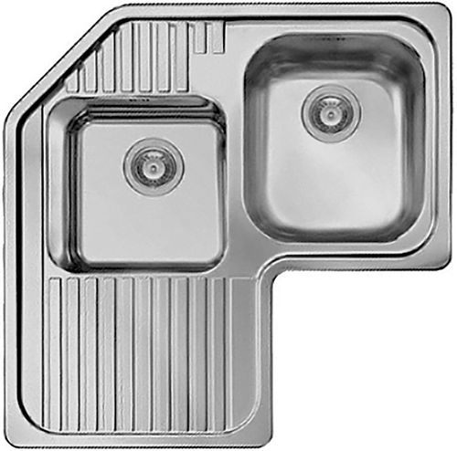 Évier 2 bacs - SKY - ELLECI - avec égouttoir / en inox / encastrable