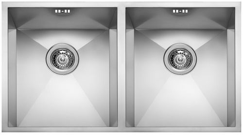 Évier 2 bacs - SQUARE 720 2V - ELLECI - sans égouttoir / en inox / encastrable