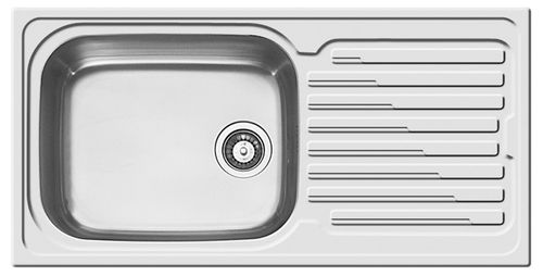 Évier 1 bac - SKY 480 - ELLECI - avec égouttoir / en inox / encastrable