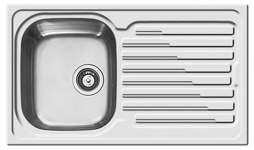 Évier 1 bac - SKY 400 - ELLECI - avec égouttoir / en inox / encastrable