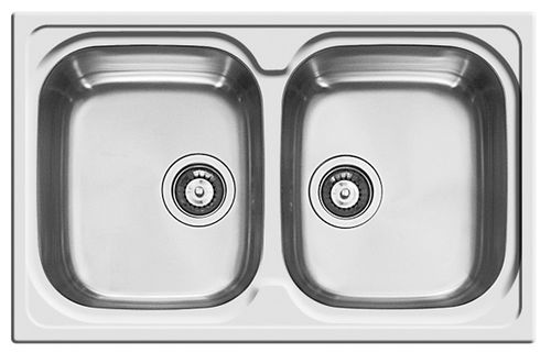 Évier 2 bacs - SKY 350 - ELLECI - sans égouttoir / en inox / encastrable