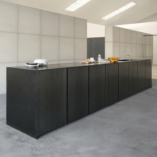 Cuisine contemporaine - KU45 - Key cucine - en chêne / en marbre / avec îlot