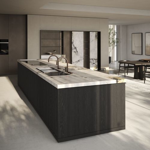 Îlot de cuisine en verre - METHIS - Key cucine - en marbre / en métal / en bronze