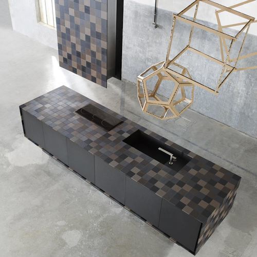 Cuisine contemporaine - ECO - Key cucine - en matériaux composites / de grande taille / sans poignée