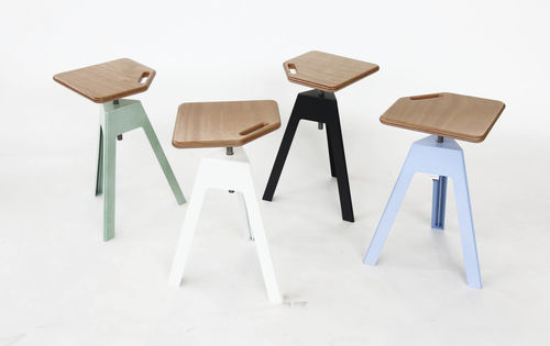 Tabouret contemporain - Nautinox Living - avec piètement en métal / 3 pieds / de jardin