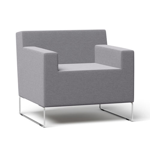 Fauteuil contemporain - JAMMY - april furniture - en tissu / en acier inoxydable / avec coussin amovible