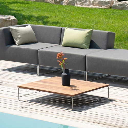 Table basse contemporaine - ISY - april furniture - en frêne / en acier inoxydable / avec piètement en acier inoxydable